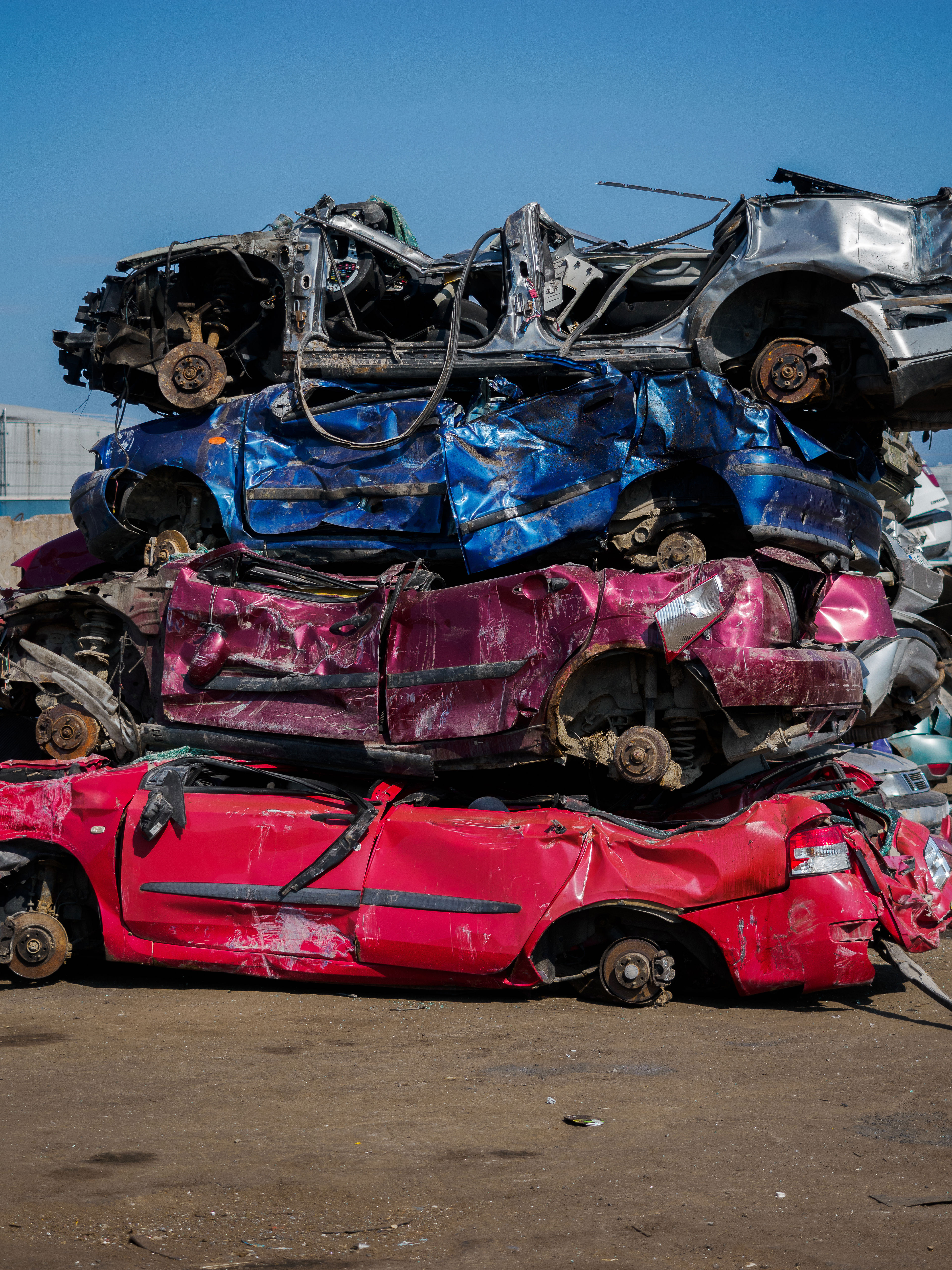 Stacked cars